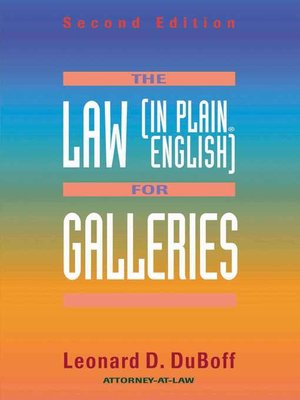 cover image of The Law (in Plain English) for Galleries